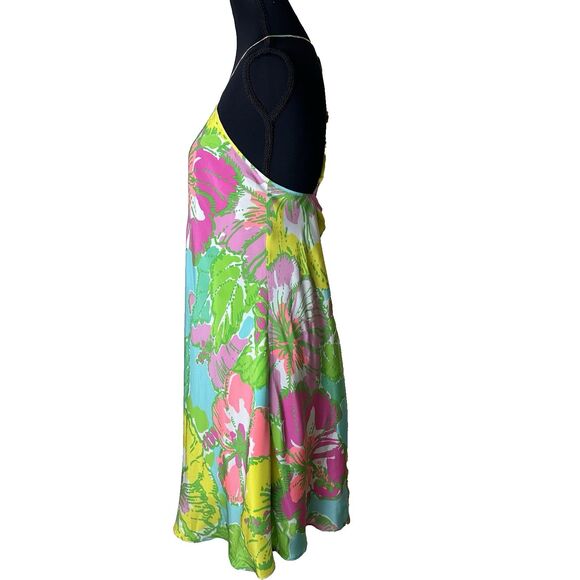 Lilly Pulitzer Womens XS Silk Tropical Floral Slip Dress Y2K Resort Vacation - Picture 11 of 14